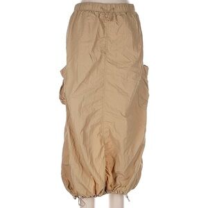 Beige Midi cargo parachute Skirt